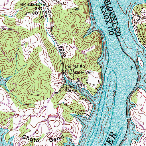 Topographic Map of Early Cemetery, TN