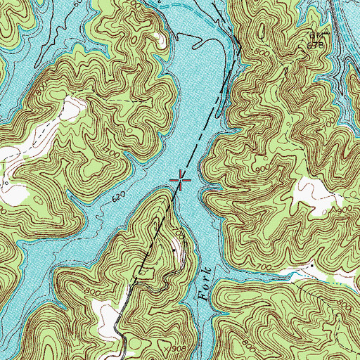 Topographic Map of East Fork Ashburn Creek, TN