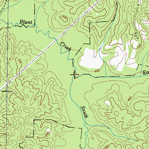 Topographic Map of East Fork Blunt Creek, TN