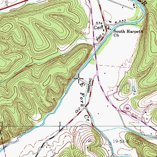 Topographic Map of East Fork Creek, TN
