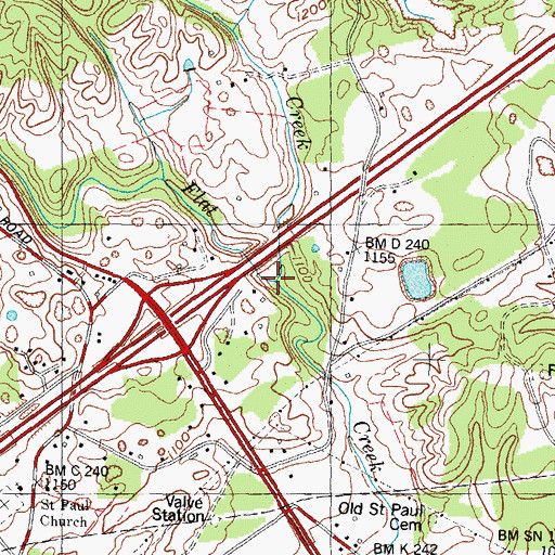 Topographic Map of Robinson Creek, TN
