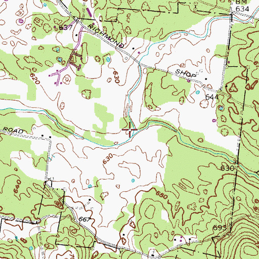 Topographic Map of East Fork Hurricane Creek, TN
