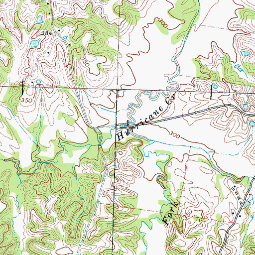 Topographic Map of East Fork Hurricane Creek, TN