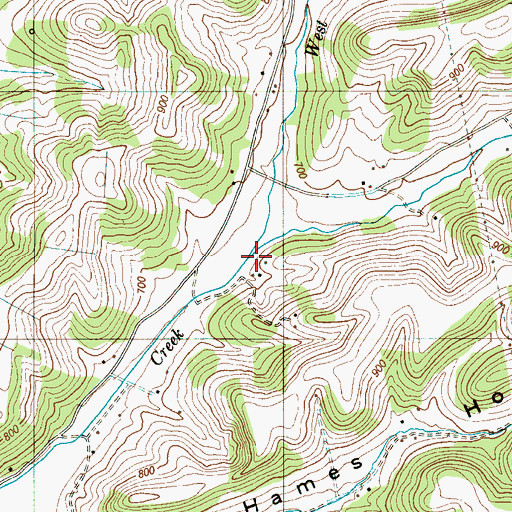 Topographic Map of East Fork Leatherwood Creek, TN