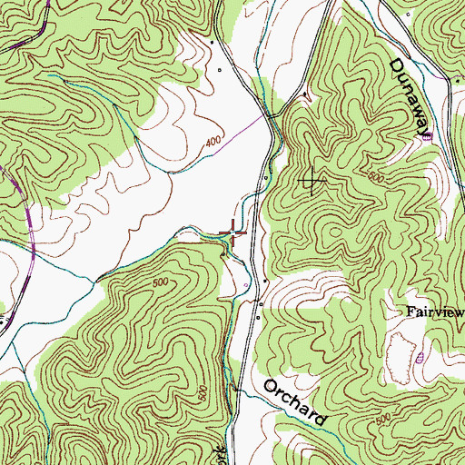 Topographic Map of East Fork Lick Creek, TN