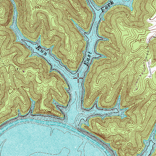 Topographic Map of East Fork Lick Run, TN