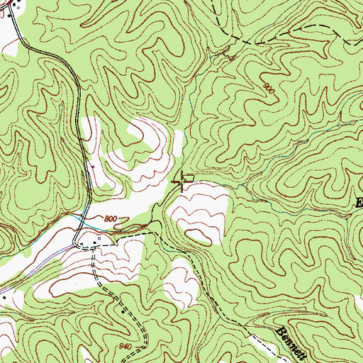 Topographic Map of East Fork Pond Creek, TN