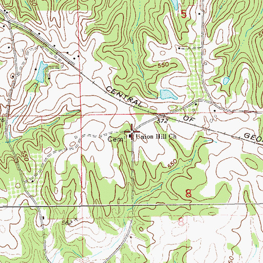 Topographic Map of Union Hill Church, AL