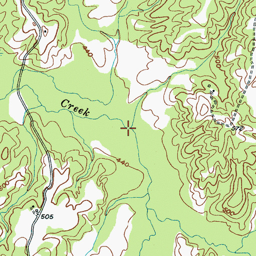 Topographic Map of East Fork Spring Creek, TN