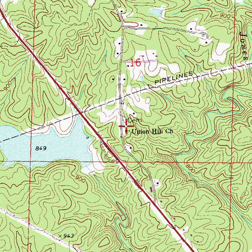 Topographic Map of Union Hill Church, AL