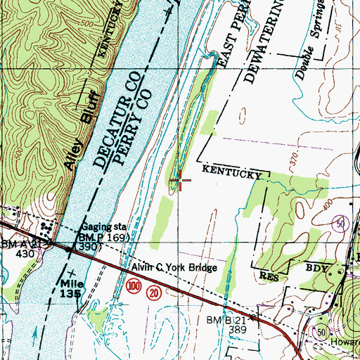 Topographic Map of East Perryville Dewatering Area, TN