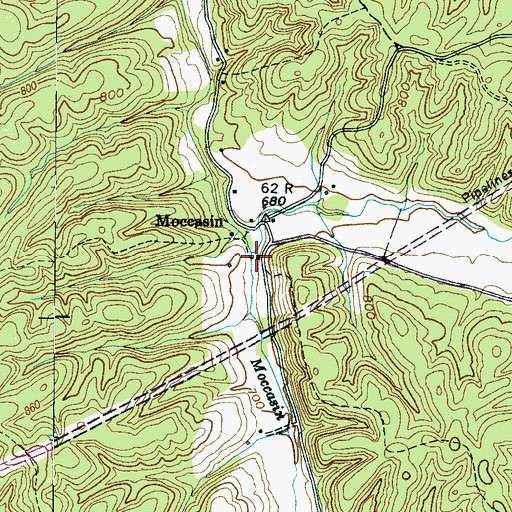 Topographic Map of East Prong Moccasin Creek, TN