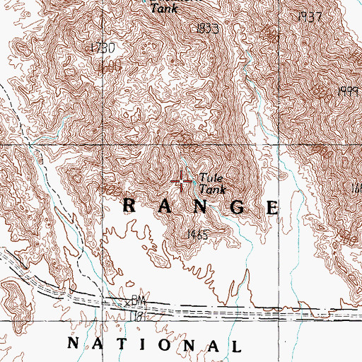 Topographic Map of Tule Tank, AZ