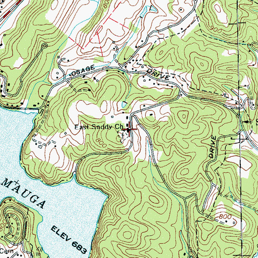 Topographic Map of East Soddy Church, TN