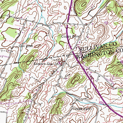Topographic Map of Eastern Star Church, TN