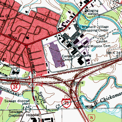 Topographic Map of Eastgate Shopping Center, TN