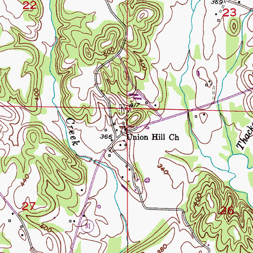 Topographic Map of Union Hill Church of Christ, AL