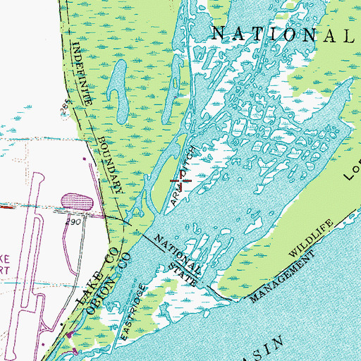 Topographic Map of Eastridge Arm Ditch, TN