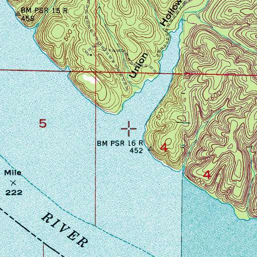 Topographic Map of Union Hollow, AL
