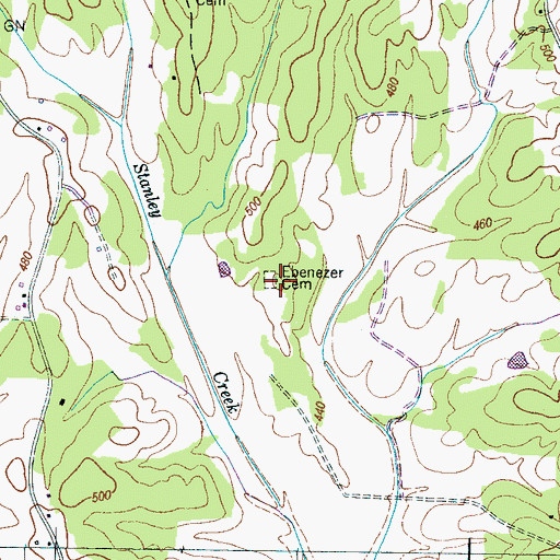 Topographic Map of Ebenezer Cemetery, TN