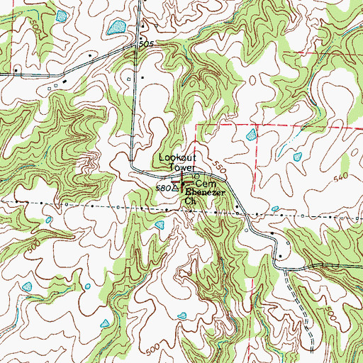Topographic Map of Ebenezer Church, TN