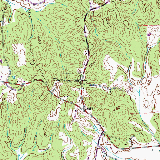 Topographic Map of Ebenezer Church, TN