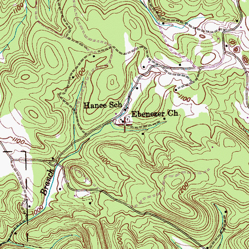 Topographic Map of Ebenezer Church, TN