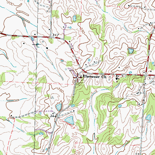 Topographic Map of Ebenezer Church, TN