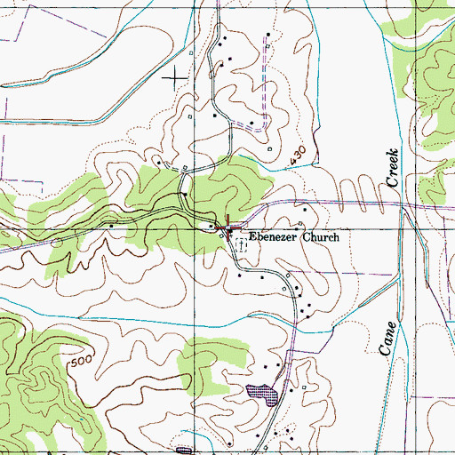Topographic Map of Ebenezer Church, TN