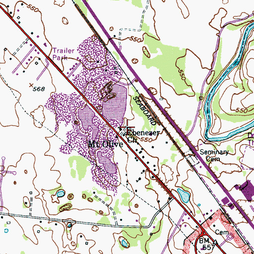 Topographic Map of Ebenezer Church, TN