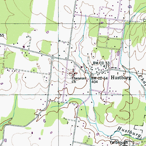 Topographic Map of Ebenezer Church, TN