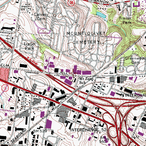 Topographic Map of Ebenezer Church, TN