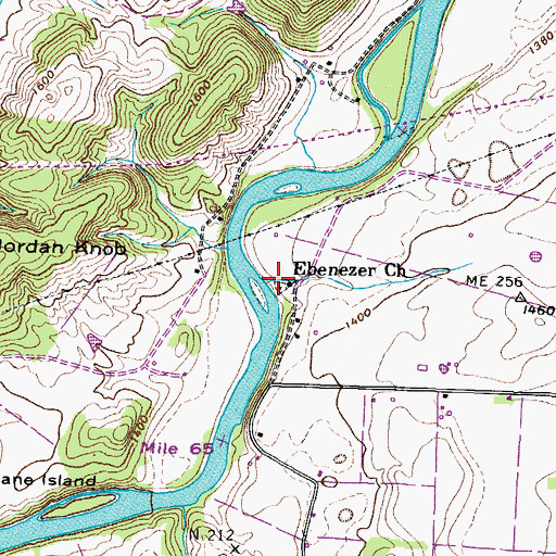 Topographic Map of Ebenezer Church, TN