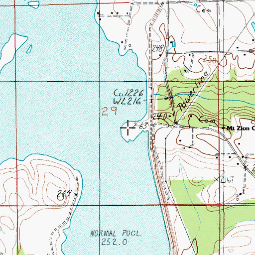 Topographic Map of Union Rosenwald School, AL