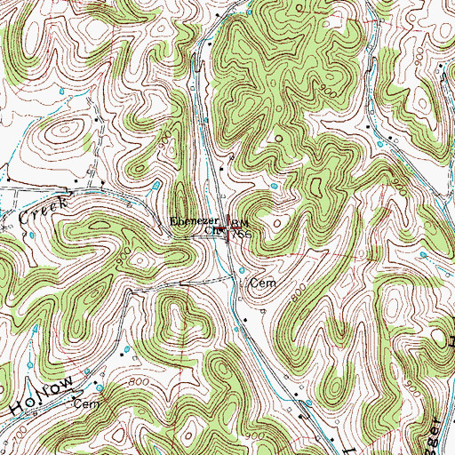 Topographic Map of Ebenezer Church, TN