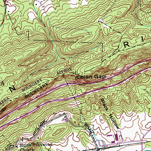 Topographic Map of Eblen Gap, TN