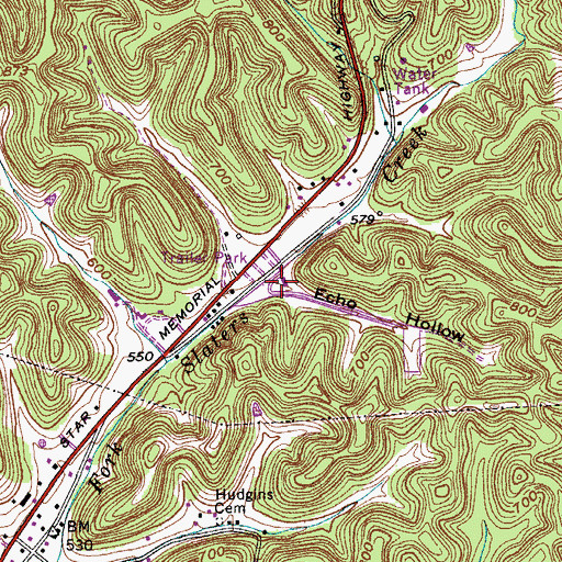 Topographic Map of Echo Hollow, TN