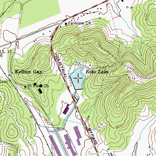 Topographic Map of Echo Lake, TN