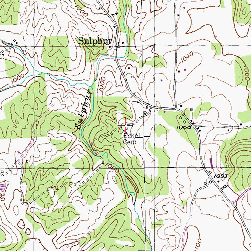 Topographic Map of Eckel Cemetery, TN