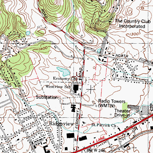 Topographic Map of Economy Church, TN