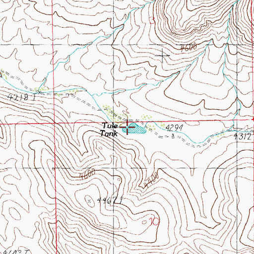 Topographic Map of Tule Tank, AZ