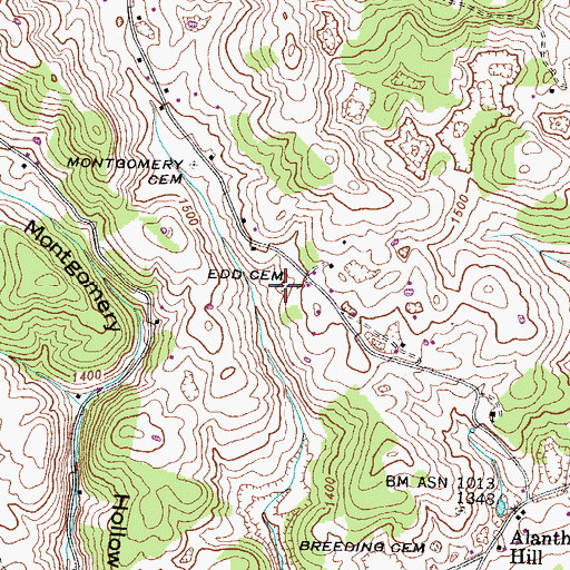 Topographic Map of Edd Cemetery, TN