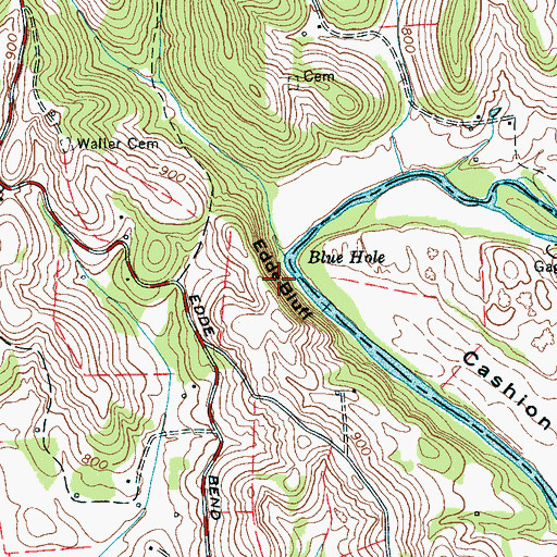 Topographic Map of Edde Bluff, TN