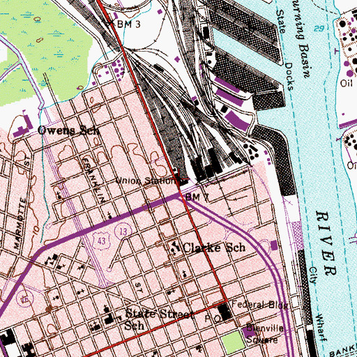 Topographic Map of Union Station, AL