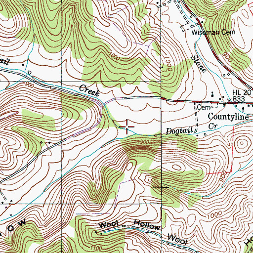 Topographic Map of Eden Hollow, TN