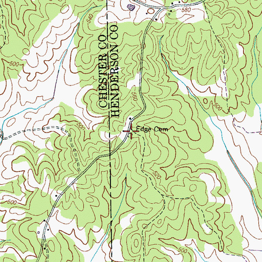 Topographic Map of Edge Cemetery, TN