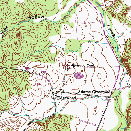 Topographic Map of Edgewood Cemetery, TN