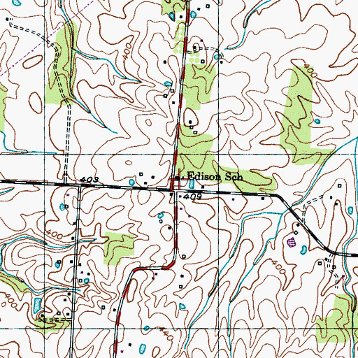 Topographic Map of Edison School, TN
