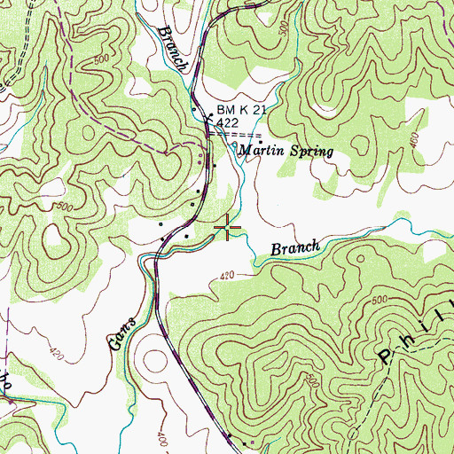 Topographic Map of Edward Branch, TN