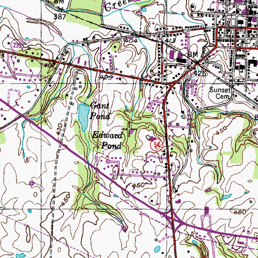 Topographic Map of Edward Pond, TN